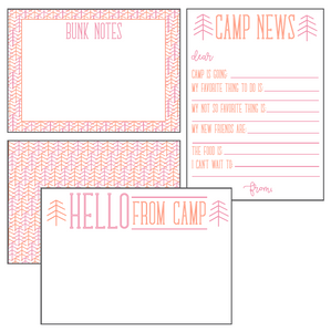 Pink & Orange Camp Stationery