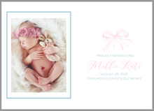 Load image into Gallery viewer, Bow Birth Announcement