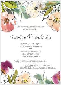 Abstract Watercolor Flower Invite