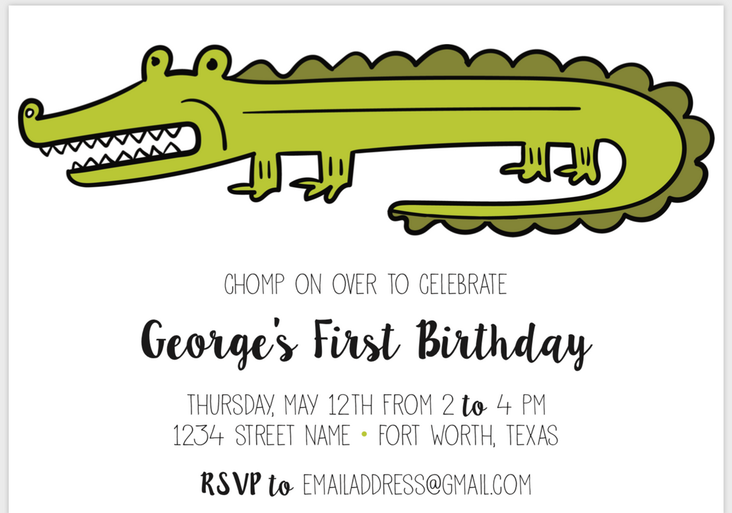Alligator Invitation