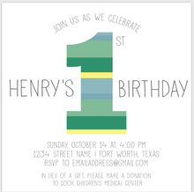 Load image into Gallery viewer, 1st Birthday Invitation