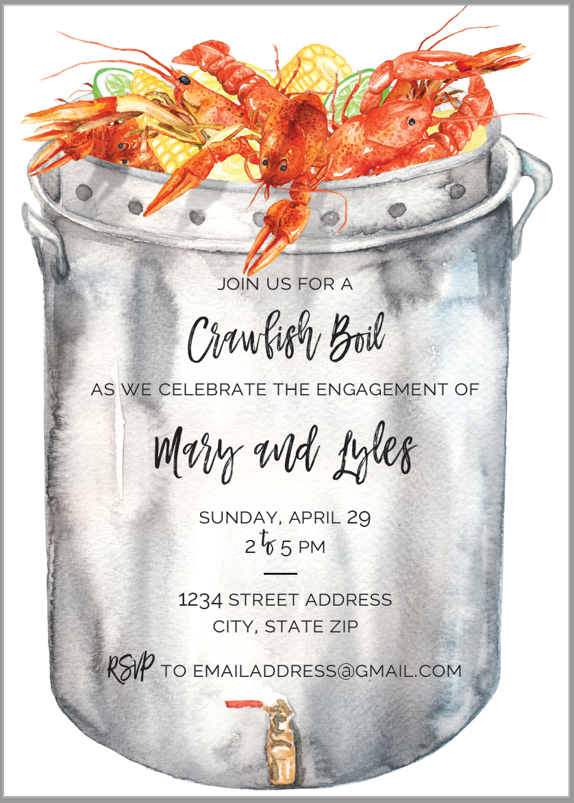Crawfish Boil Invitation – Fort52 for Crawfish Boil Invitations Free Printable